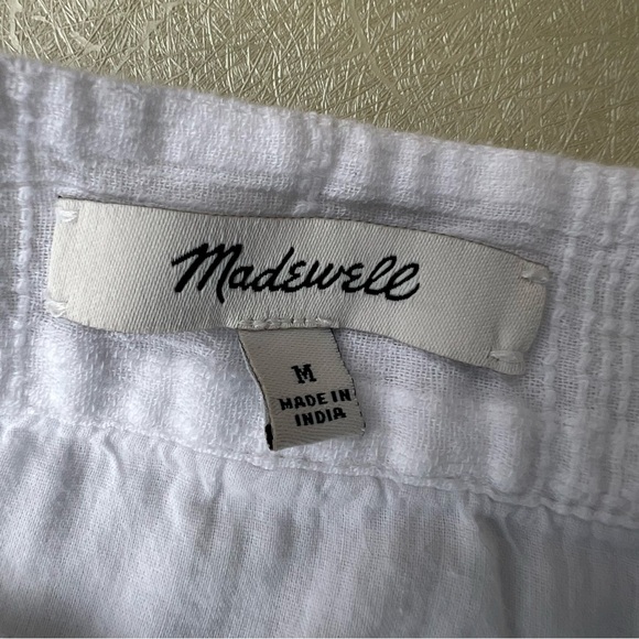 Madewell White Puff-Sleeve Draw-String
Mini Dress Women’s Size Medium - Picture 7 of 10